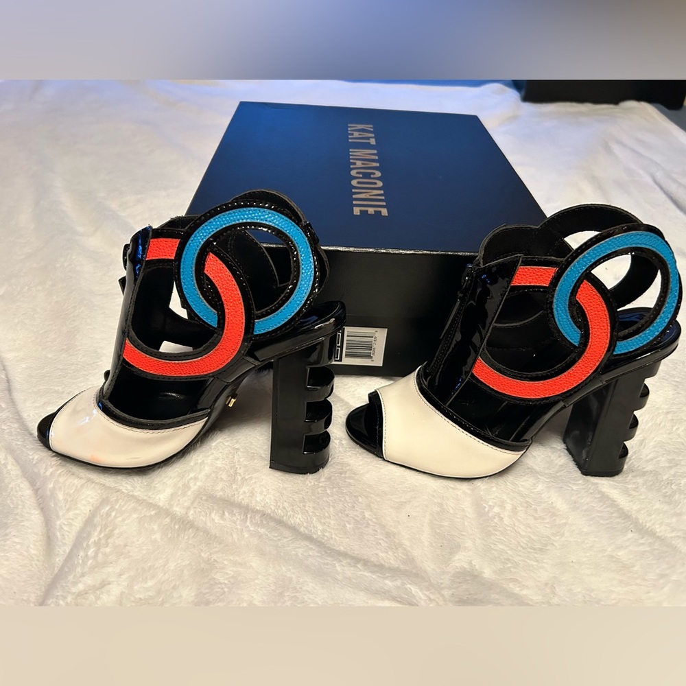 Kat Maconie Heidi shoes. Red/blue Black/whie. US size 5.5. Euro size 36